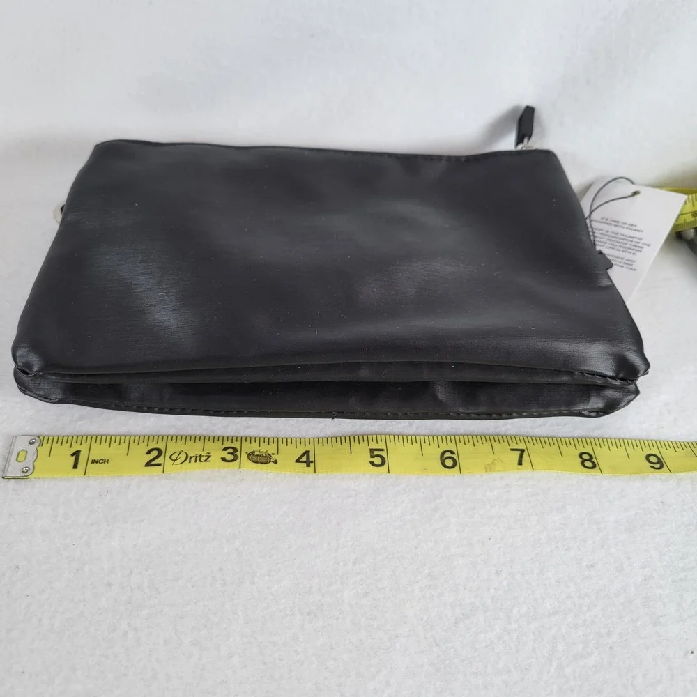 IHKWIP Womens Be Bold RFID Wristlet Crossbody Bag Small Black Travel Nylon